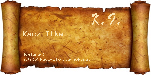 Kacz Ilka névjegykártya